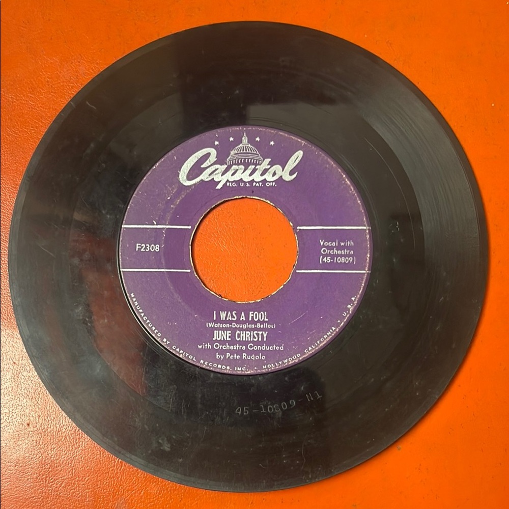 Capitol Records Vinyl June Christy 45 rpm